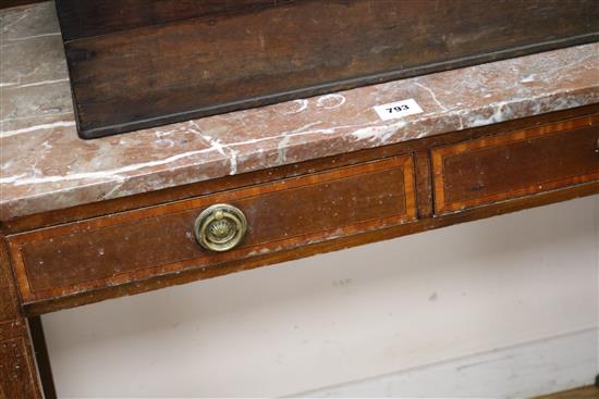 An Edwardian marble top washstand W.92cm